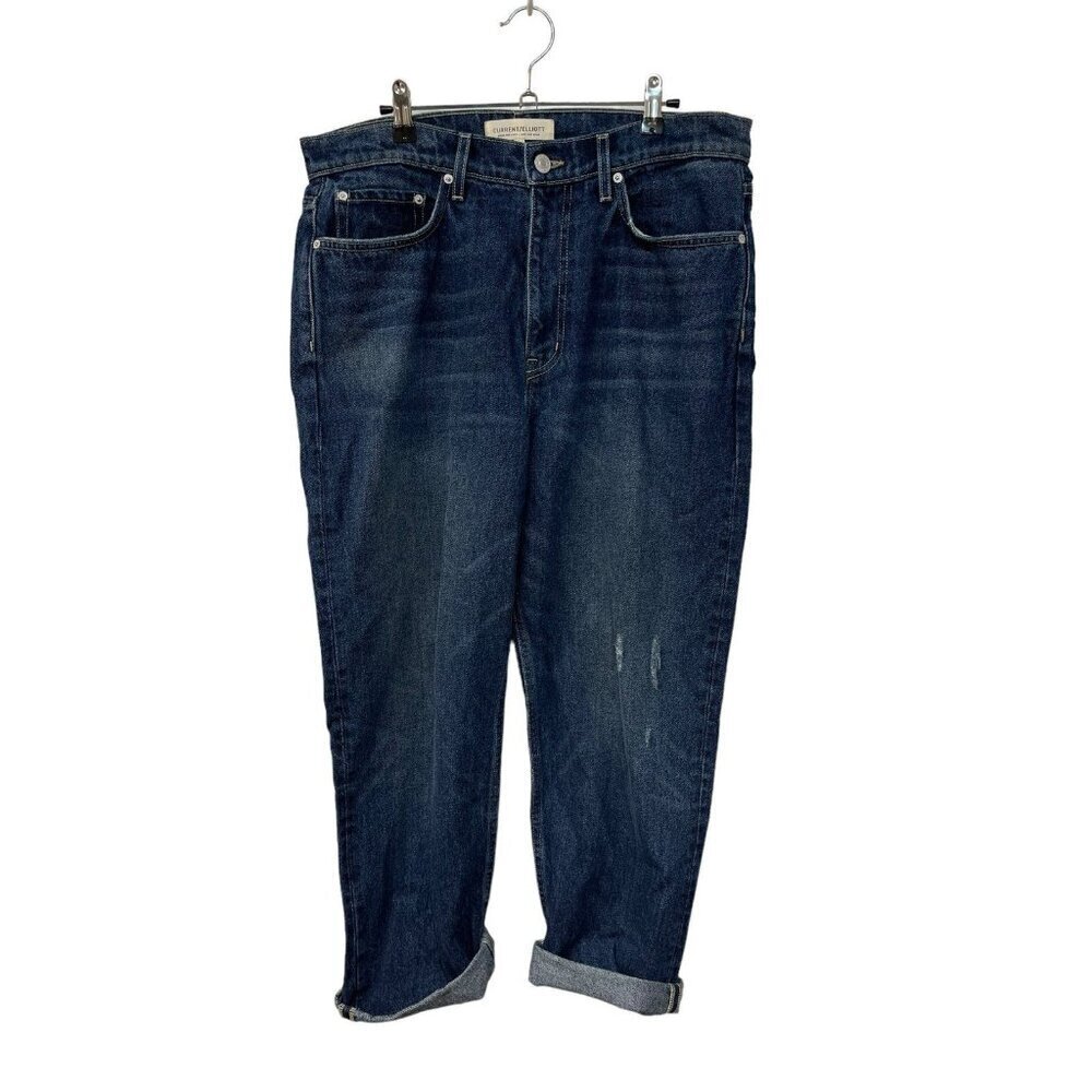 Current Elliot Distressed Straight Leg Jeans Denim Women’s Size 30